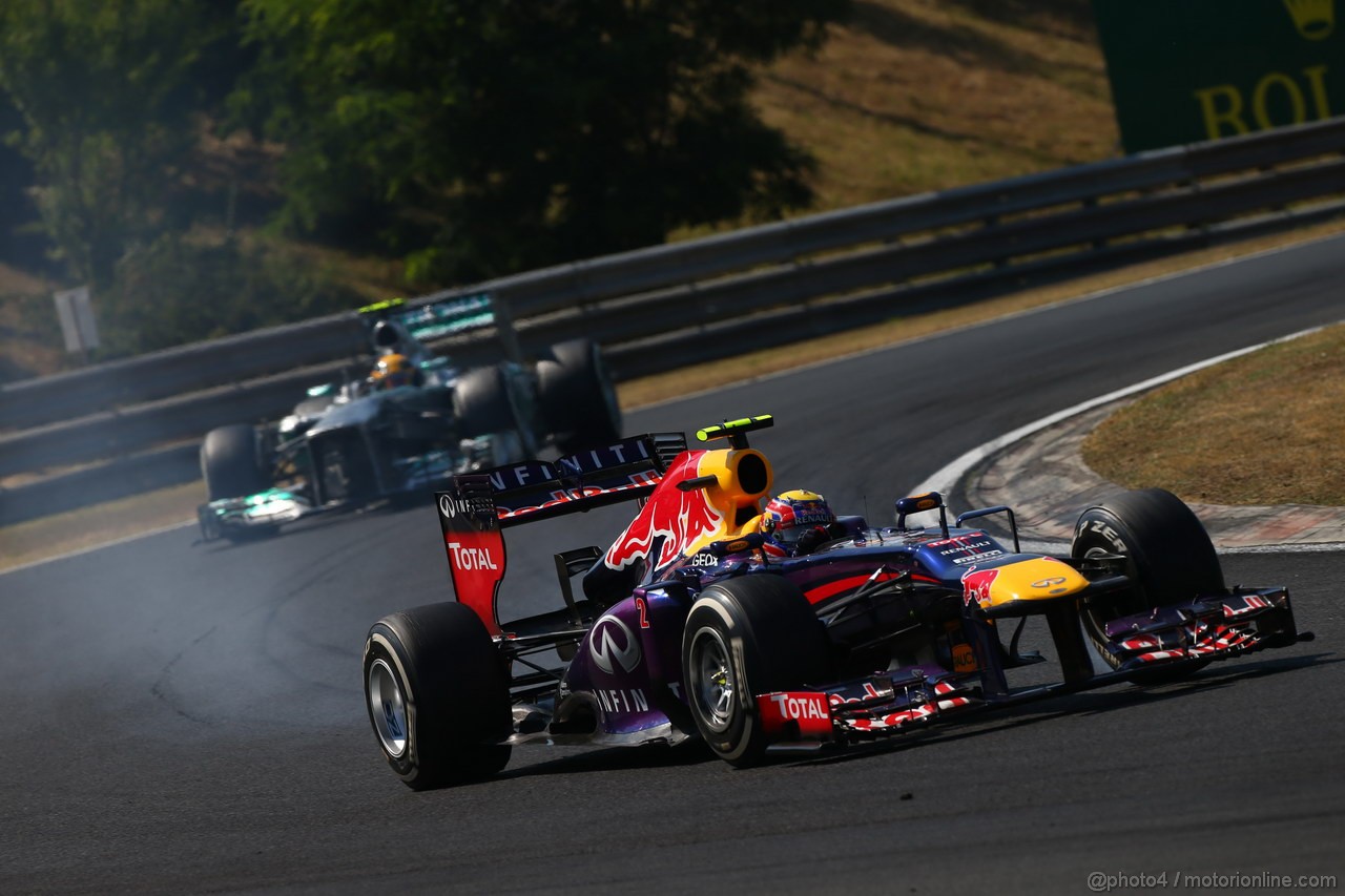 GP UNGHERIA, 28.07.2013- Gara, Mark Webber (AUS) Red Bull Racing RB9