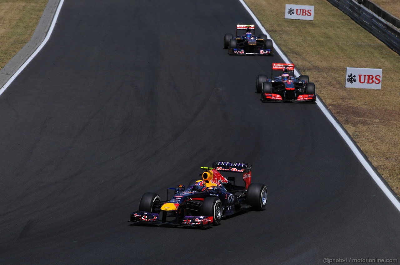 GP UNGHERIA, 28.07.2013- Gara, Mark Webber (AUS) Red Bull Racing RB9