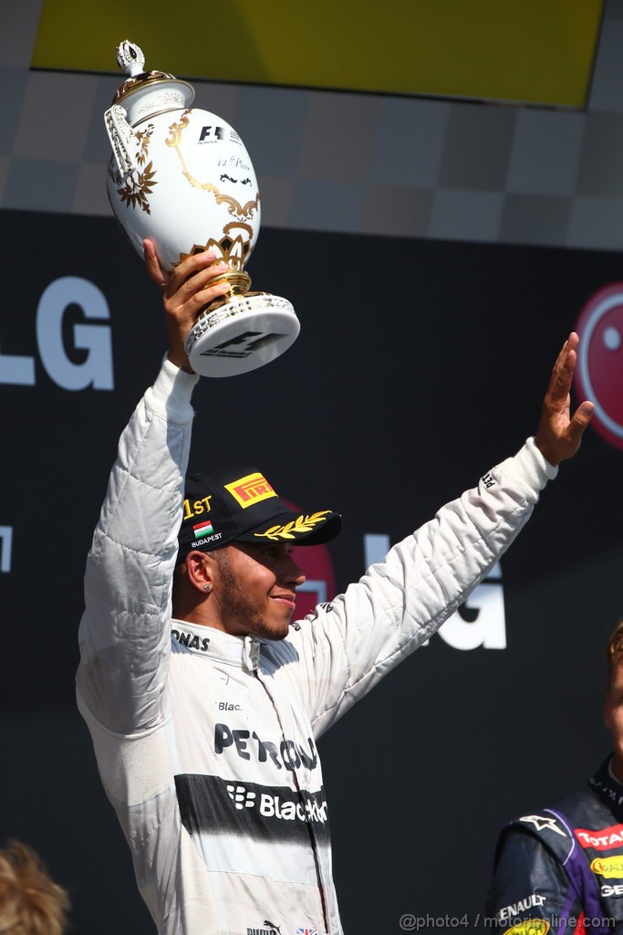 GP UNGHERIA, 28.07.2013- Podium: winner Lewis Hamilton (GBR) Mercedes AMG F1 W04