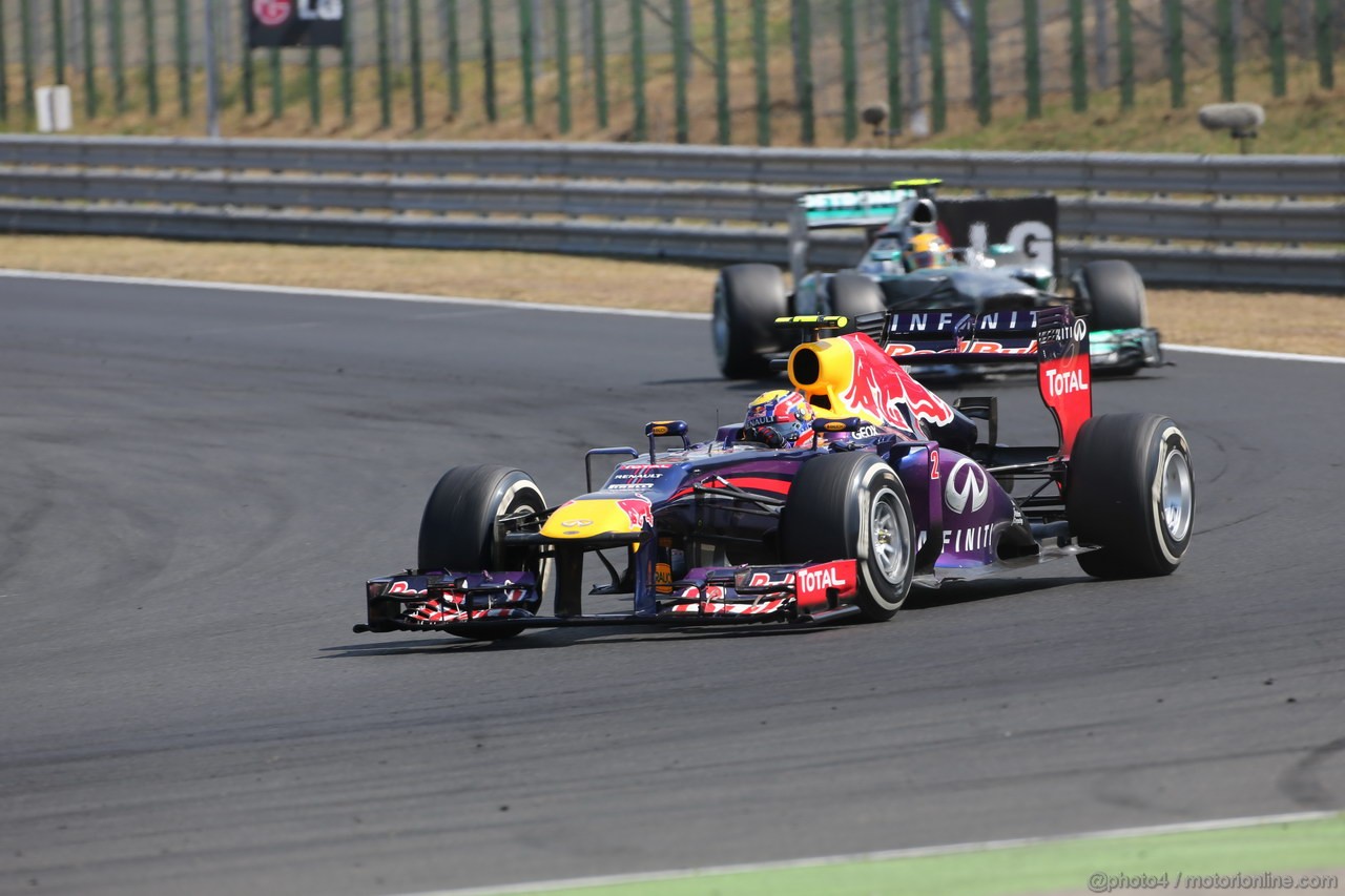 GP UNGHERIA, 28.07.2013- Gara, Mark Webber (AUS) Red Bull Racing RB9