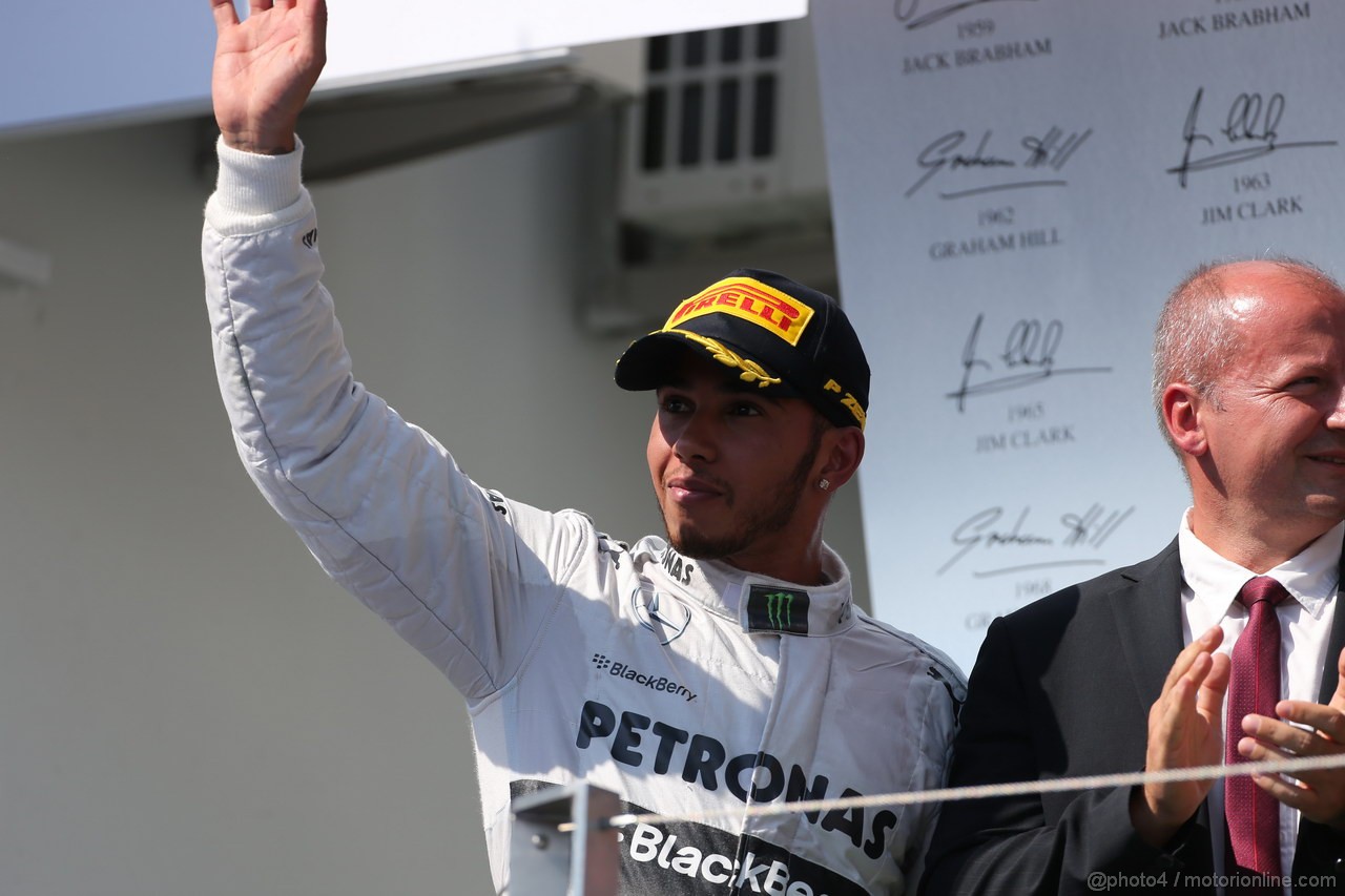 GP UNGHERIA, 28.07.2013- Podium: winner Lewis Hamilton (GBR) Mercedes AMG F1 W04