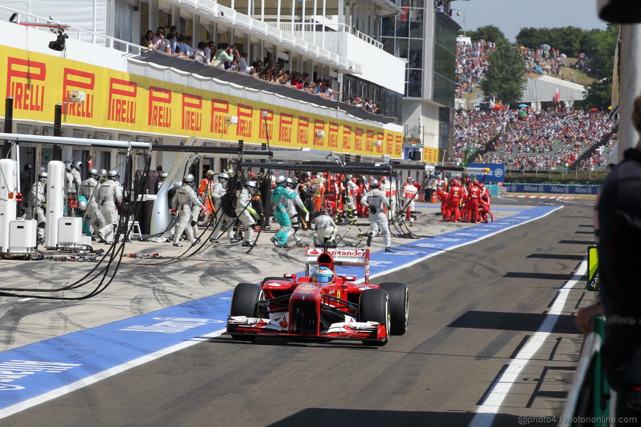 GP UNGHERIA, 28.07.2013- Gara, Fernando Alonso (ESP) Ferrari F138