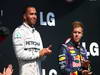 GP UNGHERIA, 28.07.2013- Podium winner Lewis Hamilton (GBR) Mercedes AMG F1 W04, 3rd Sebastian Vettel (GER) Red Bull Racing RB9