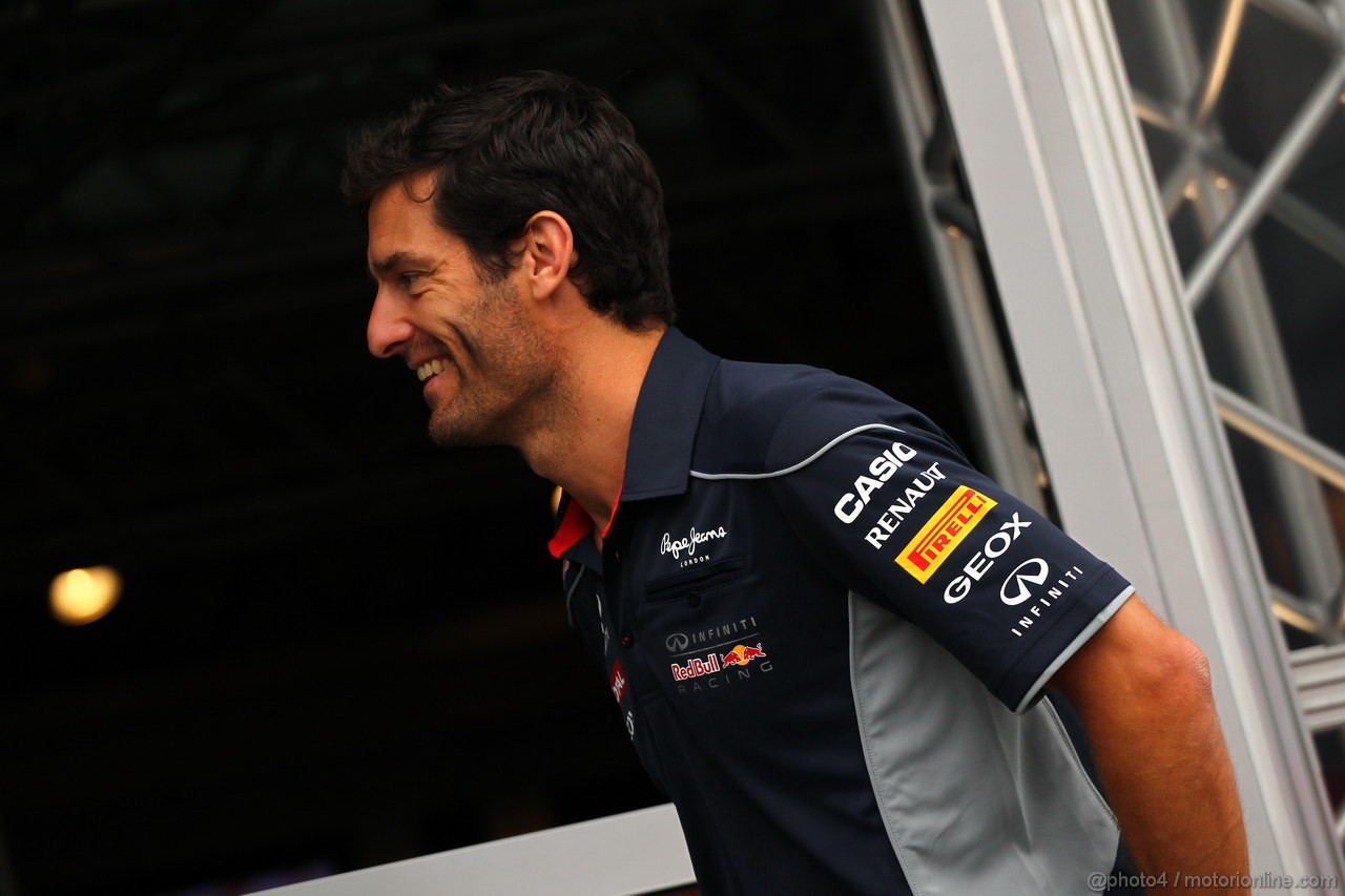 GP UNGHERIA, 25.07.2013- Mark Webber (AUS) Red Bull Racing RB9