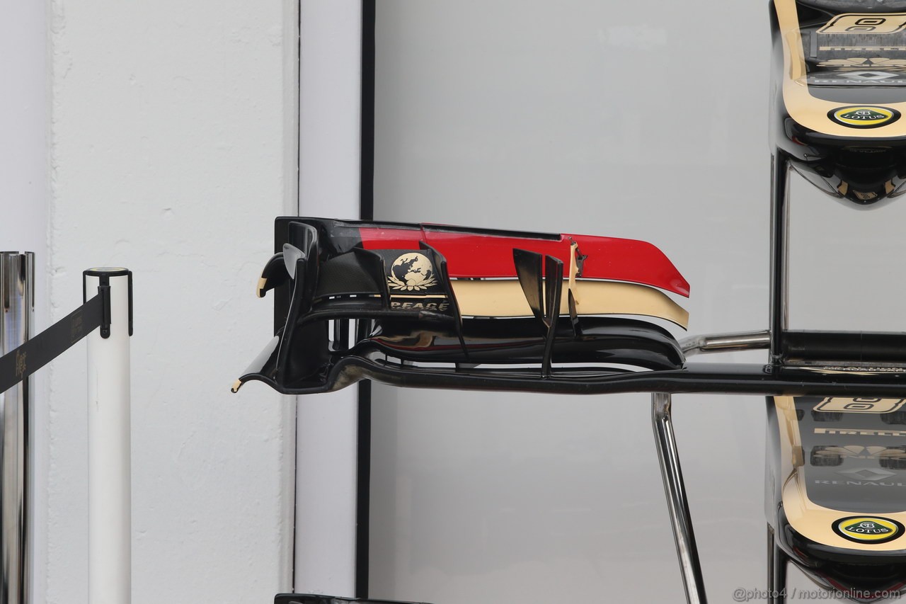 GP UNGHERIA, 25.07.2013-  Lotus F1 Team E213 Frontal Wing detail