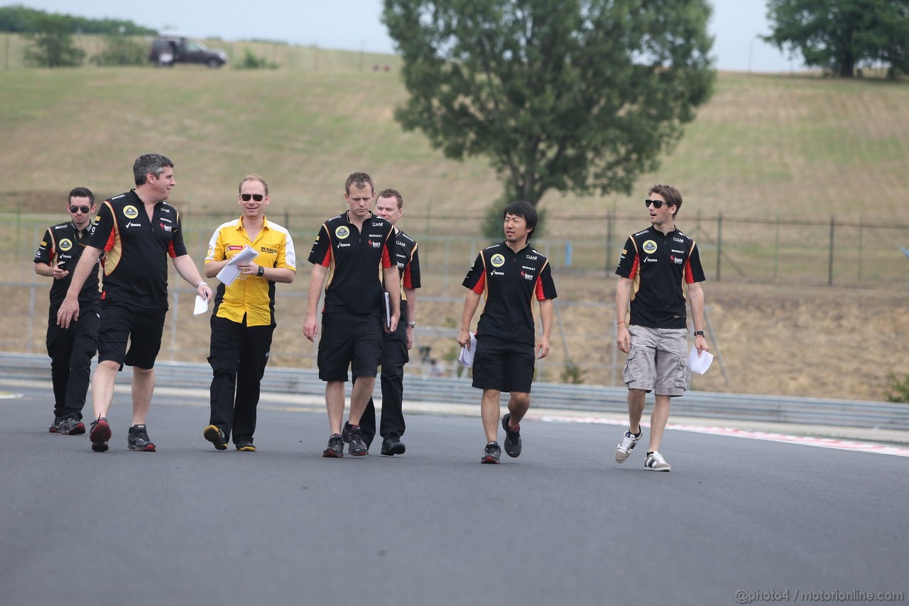 GP UNGHERIA, 25.07.2013- Romain Grosjean (FRA) Lotus F1 Team E213