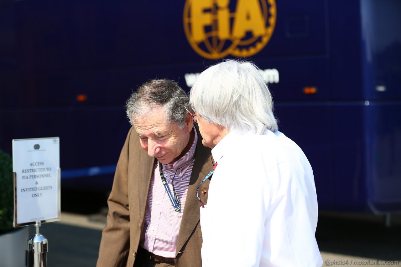 GP UNGHERIA, 27.07.2013- L to R Bernie Ecclestone (GBR), President e CEO of Formula One Management e Jean Todt (FRA) Fia President