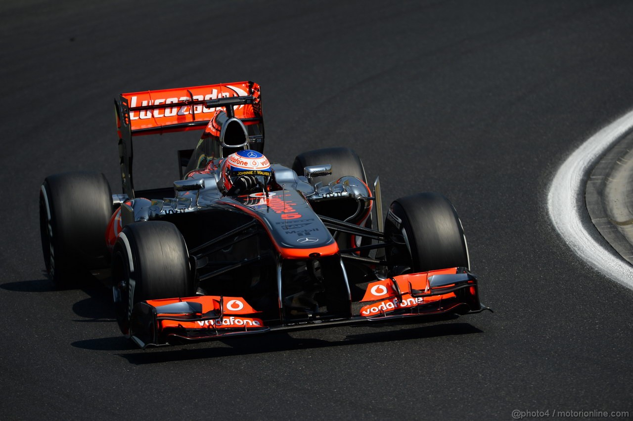 GP UNGHERIA, 27.07.2013- Free practice 3, Jenson Button (GBR) McLaren Mercedes MP4-28