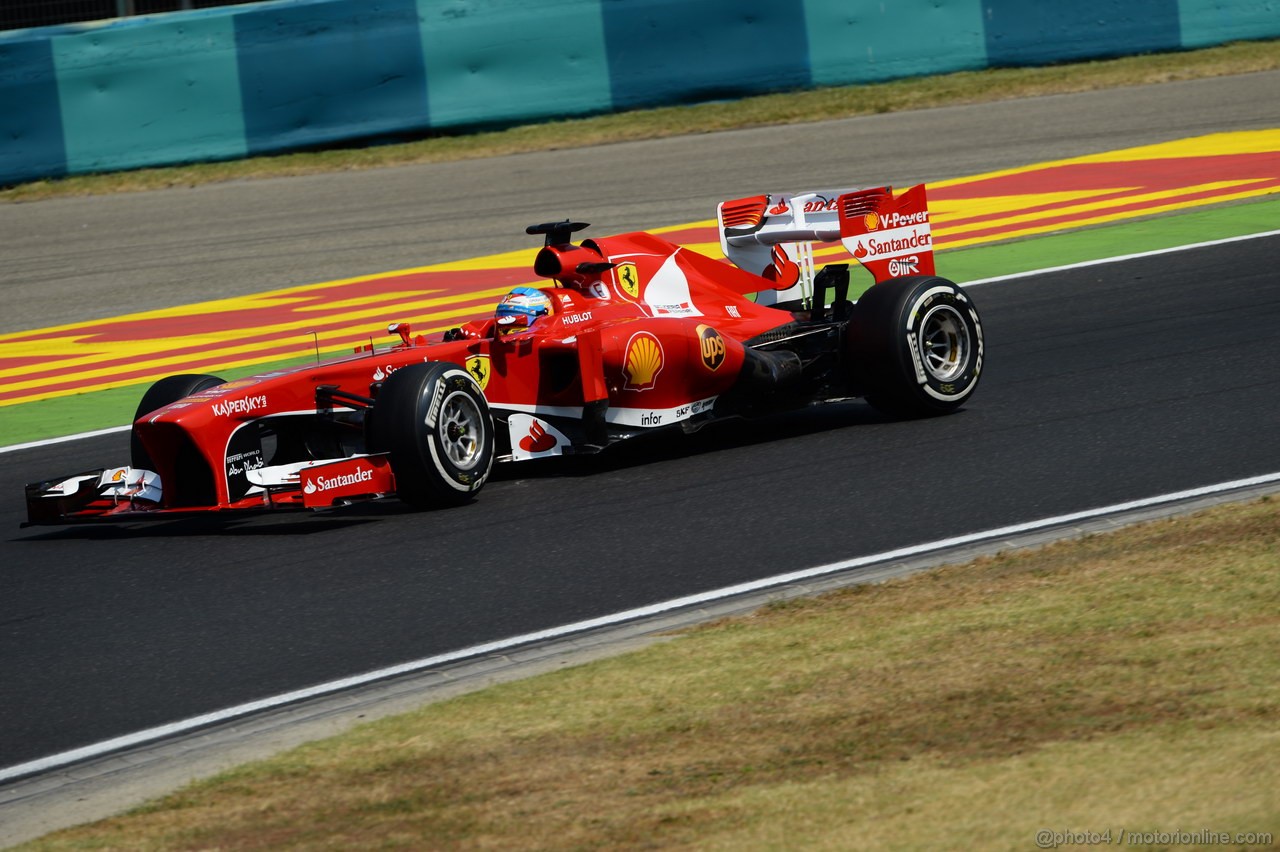 GP UNGHERIA, 27.07.2013- Free practice 3, Fernando Alonso (ESP) Ferrari F138