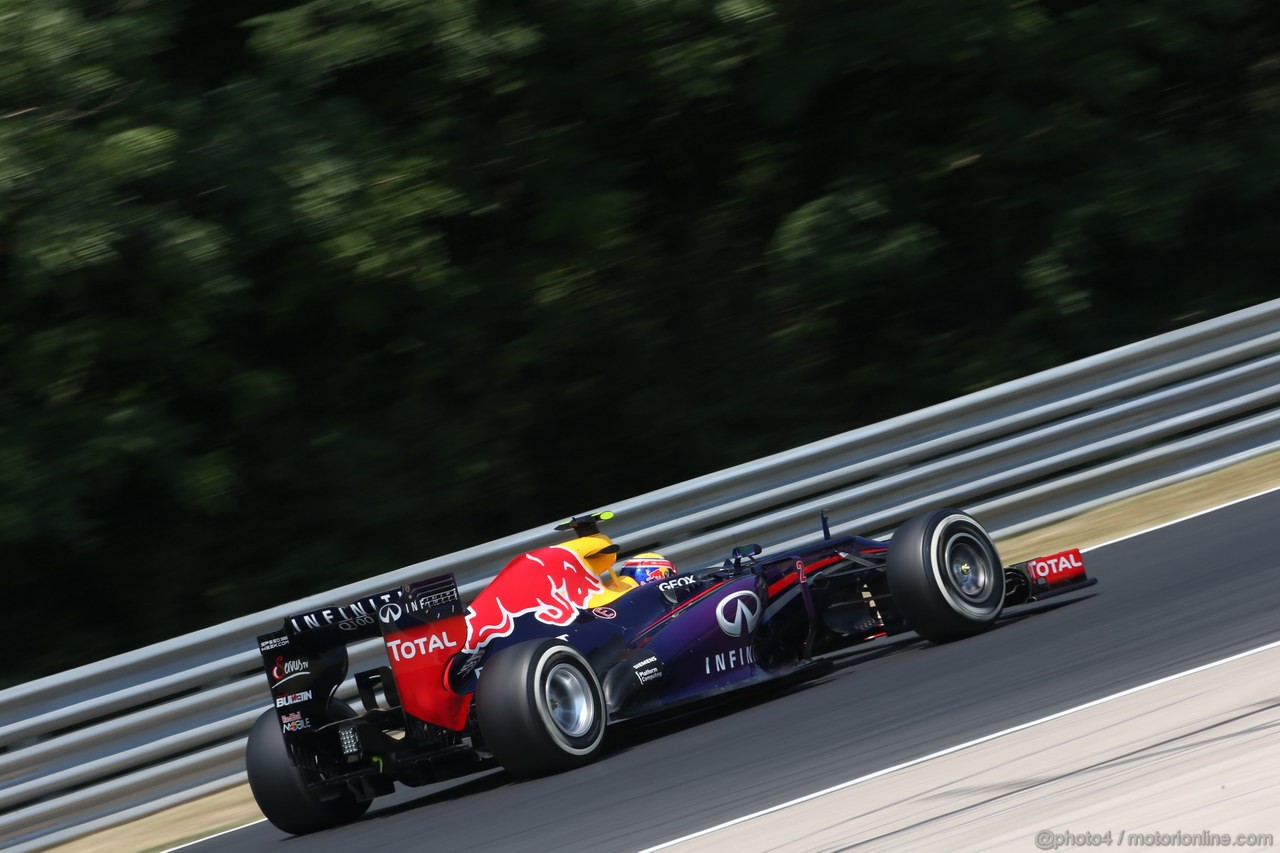 GP UNGHERIA, 27.07.2013- Free practice 3, Mark Webber (AUS) Red Bull Racing RB9