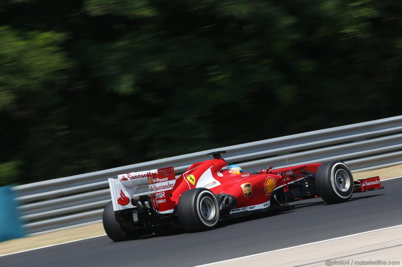 GP UNGHERIA, 27.07.2013- Free practice 3, Fernando Alonso (ESP) Ferrari F138