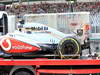 GP UNGHERIA, 27.07.2013- Free practice 3, Sergio Perez (MEX) McLaren MP4-28 recovered after the crash