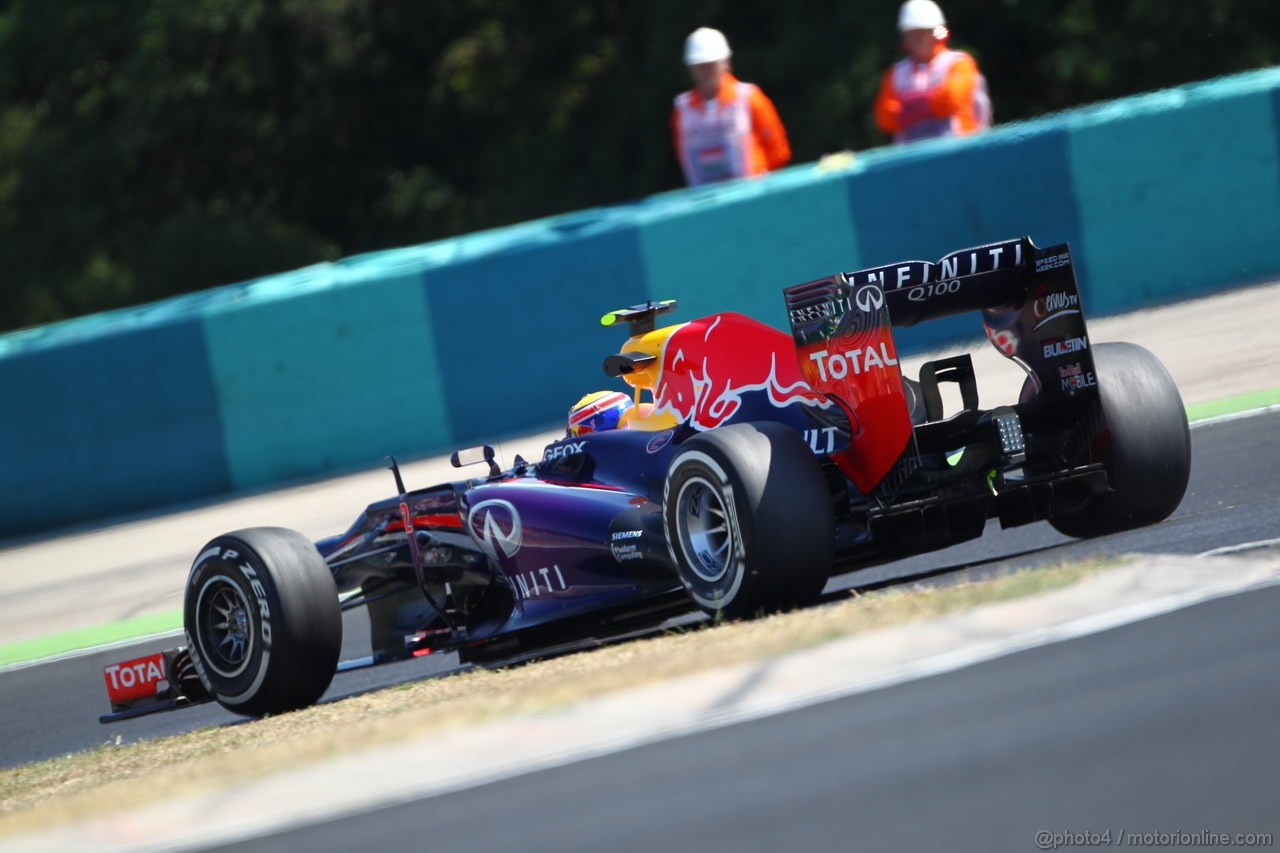 GP UNGHERIA, 26.07.2013- Free practice 1, Mark Webber (AUS) Red Bull Racing RB9