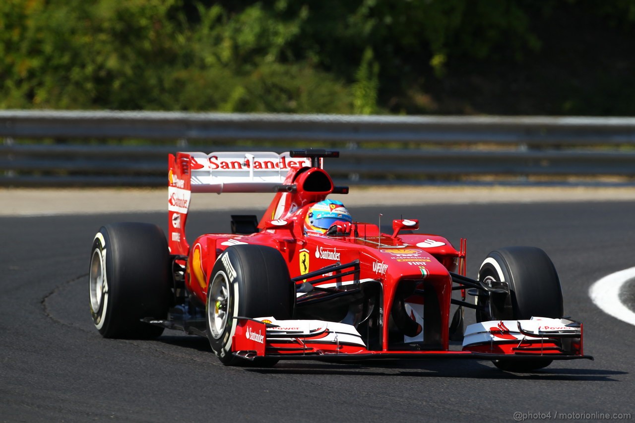 GP UNGHERIA, 26.07.2013- Free practice 1, Fernando Alonso (ESP) Ferrari F138