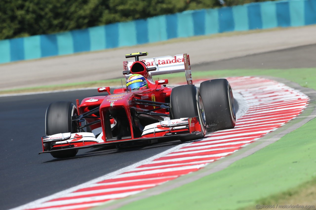 GP UNGHERIA, 26.07.2013- Free practice 1, Felipe Massa (BRA) Ferrari F138
