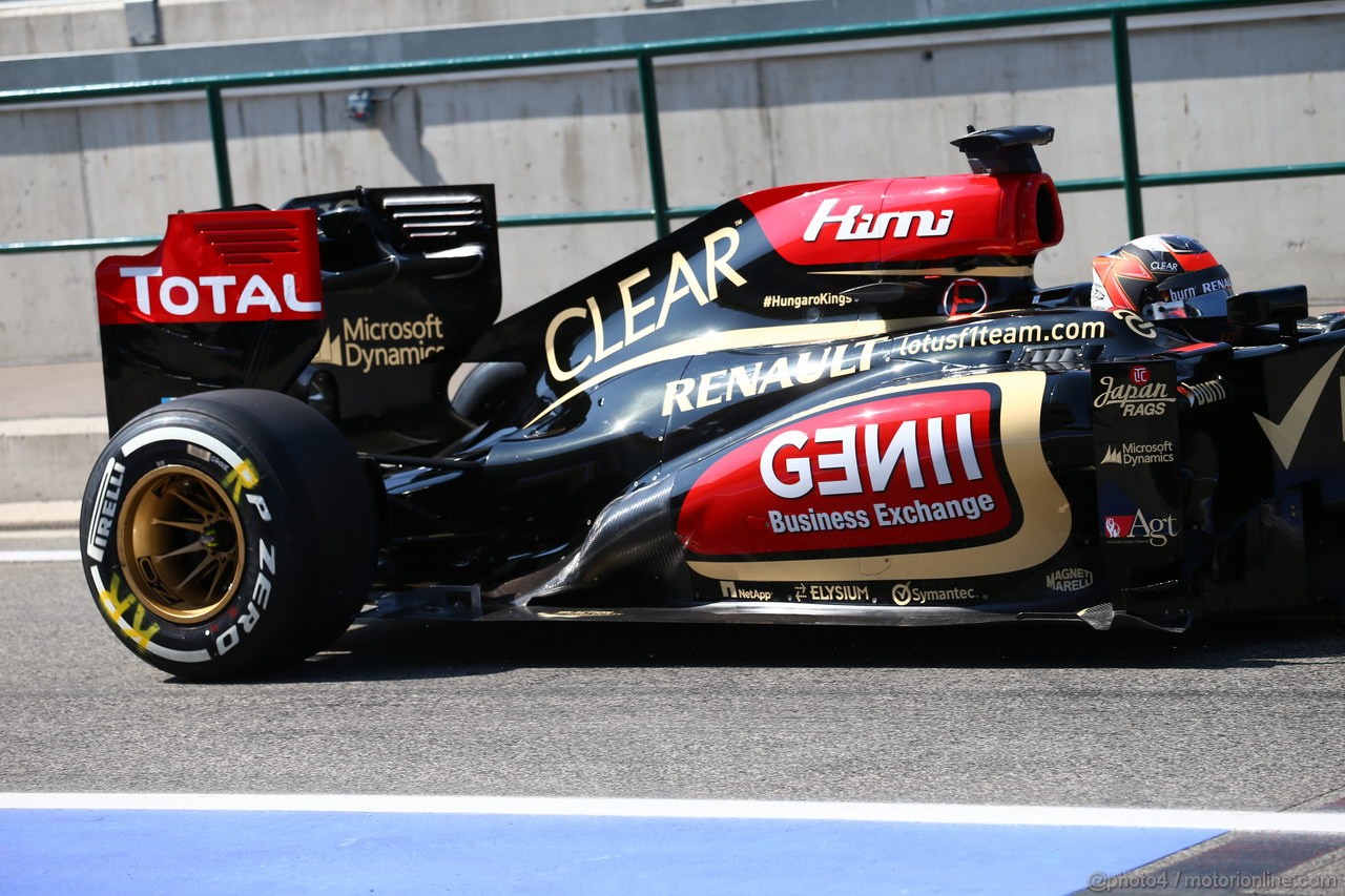 GP UNGHERIA, 26.07.2013- Free practice 1, Kimi Raikkonen (FIN) Lotus F1 Team E21