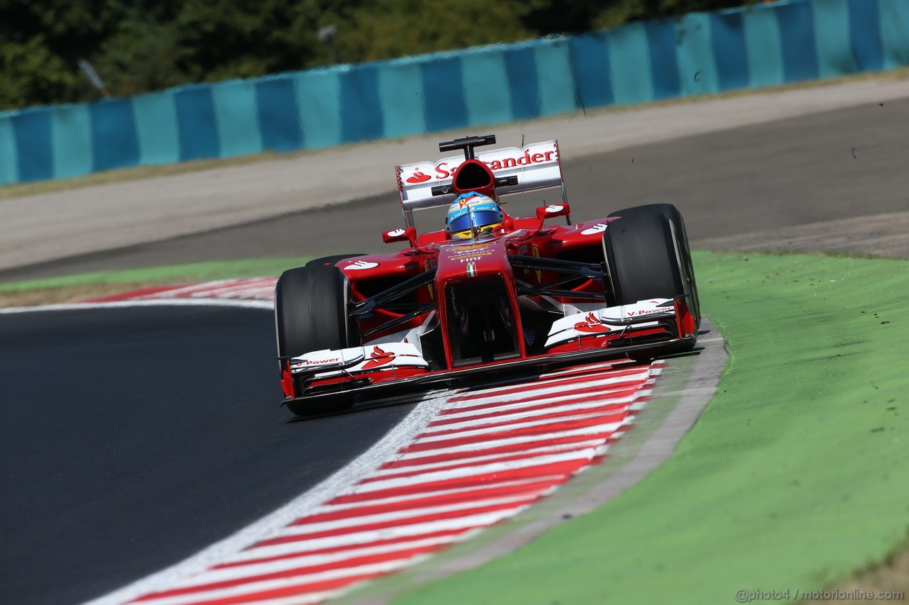 GP UNGHERIA, 26.07.2013- Free practice 1, Fernando Alonso (ESP) Ferrari F138