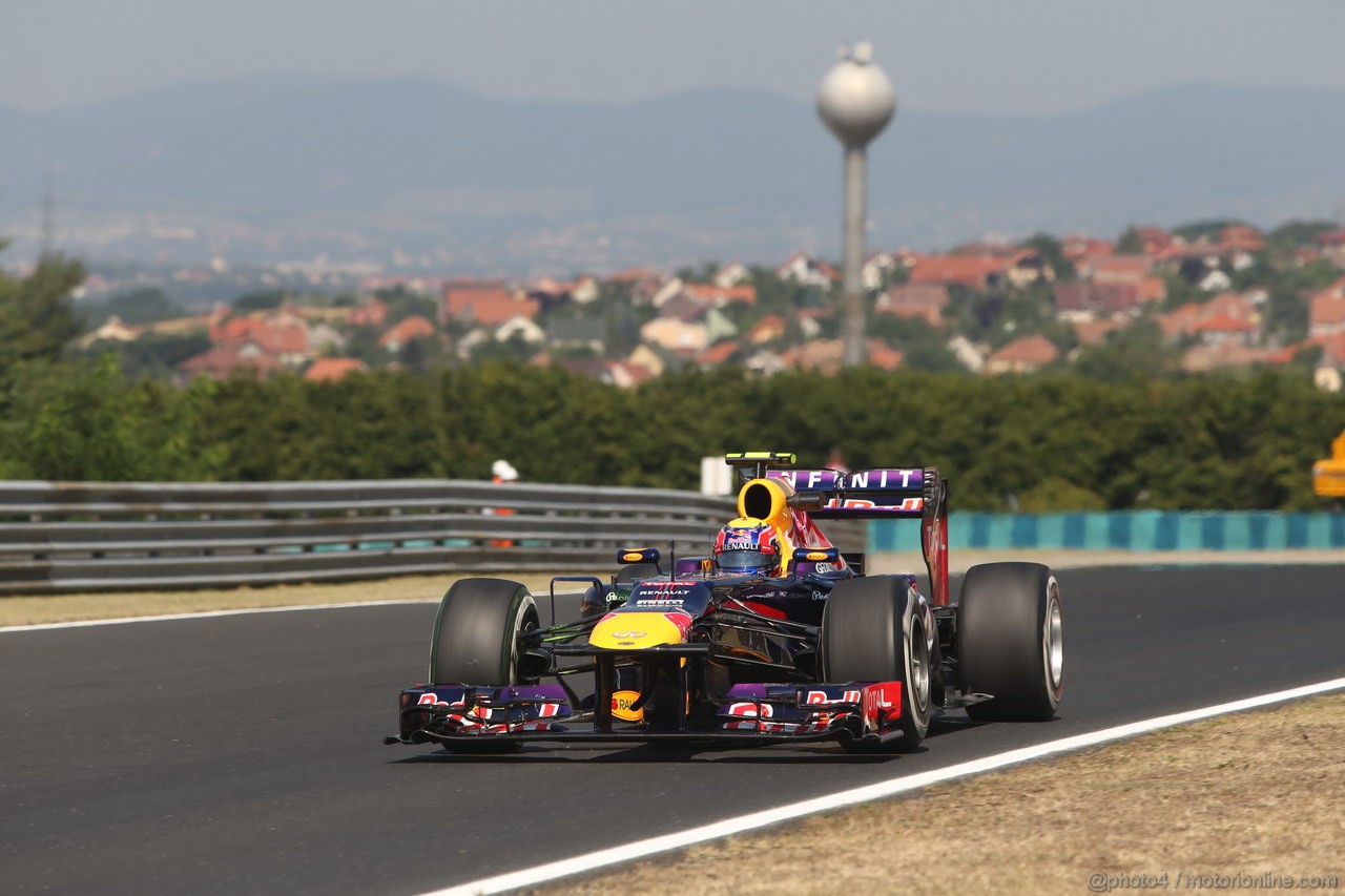 GP UNGHERIA, 26.07.2013- Free practice 1, Mark Webber (AUS) Red Bull Racing RB9
