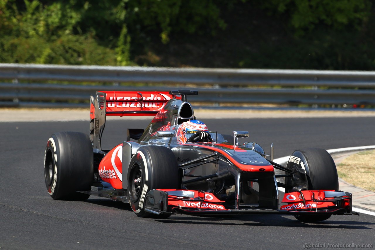 GP UNGHERIA, 26.07.2013- Free practice 1, Jenson Button (GBR) McLaren Mercedes MP4-28