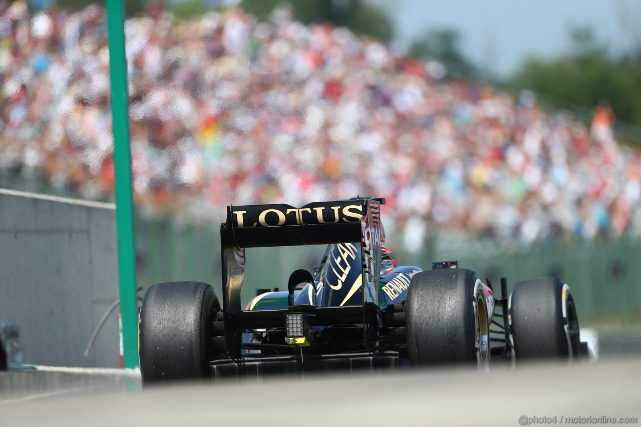 GP UNGHERIA, 26.07.2013- Free practice 1, Kimi Raikkonen (FIN) Lotus F1 Team E21