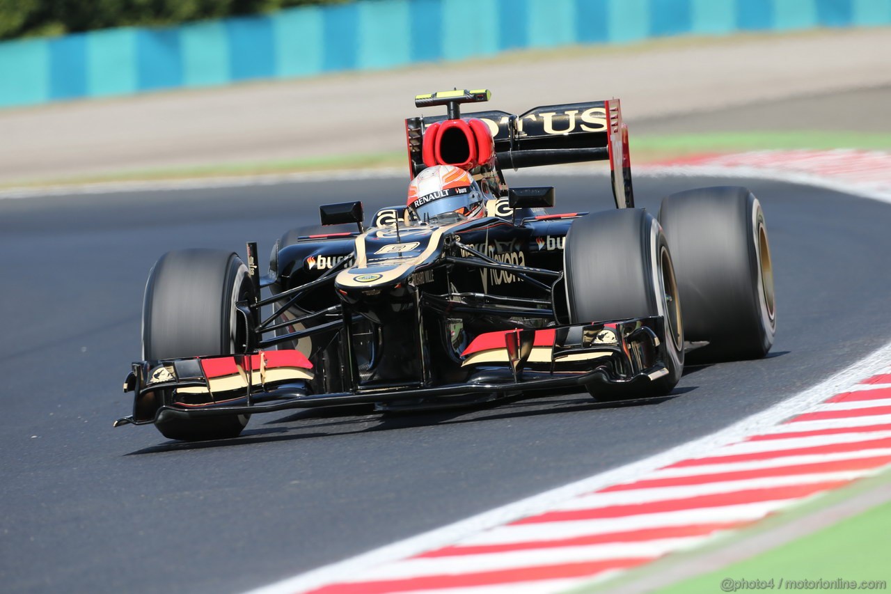 GP UNGHERIA, 26.07.2013- Free practice 1, Romain Grosjean (FRA) Lotus F1 Team E213