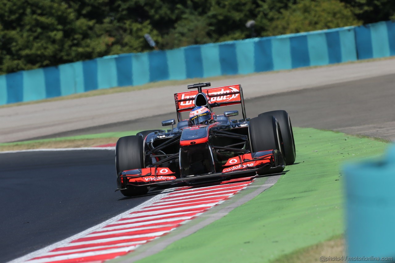 GP UNGHERIA, 26.07.2013- Free practice 1, Jenson Button (GBR) McLaren Mercedes MP4-28