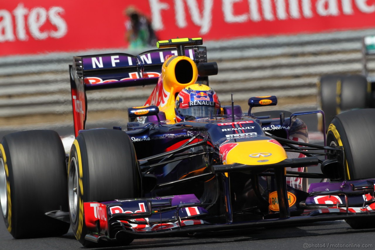 GP UNGHERIA, 26.07.2013-  Free practice 2, Mark Webber (AUS) Red Bull Racing RB9