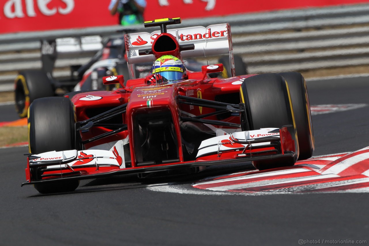 GP UNGHERIA, 26.07.2013-  Free practice 2, Felipe Massa (BRA) Ferrari F138