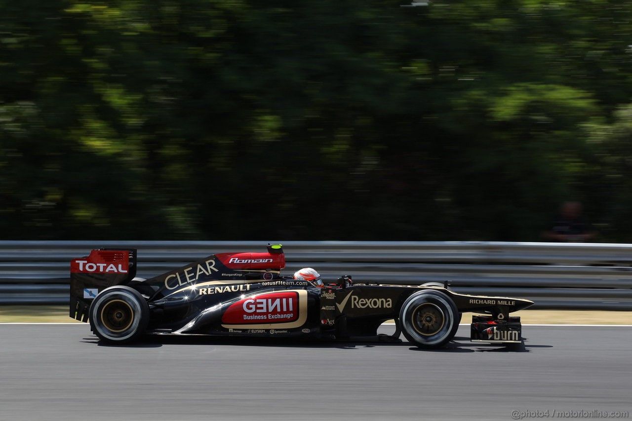 GP UNGHERIA, 26.07.2013-  Free practice 2, Romain Grosjean (FRA) Lotus F1 Team E213