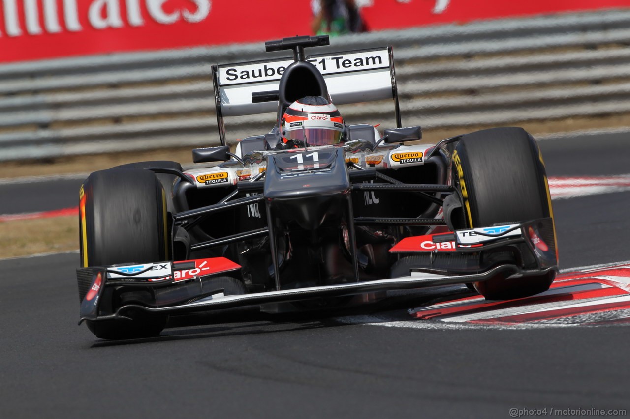GP UNGHERIA, 26.07.2013-  Free practice 2, Nico Hulkenberg (GER) Sauber F1 Team C32