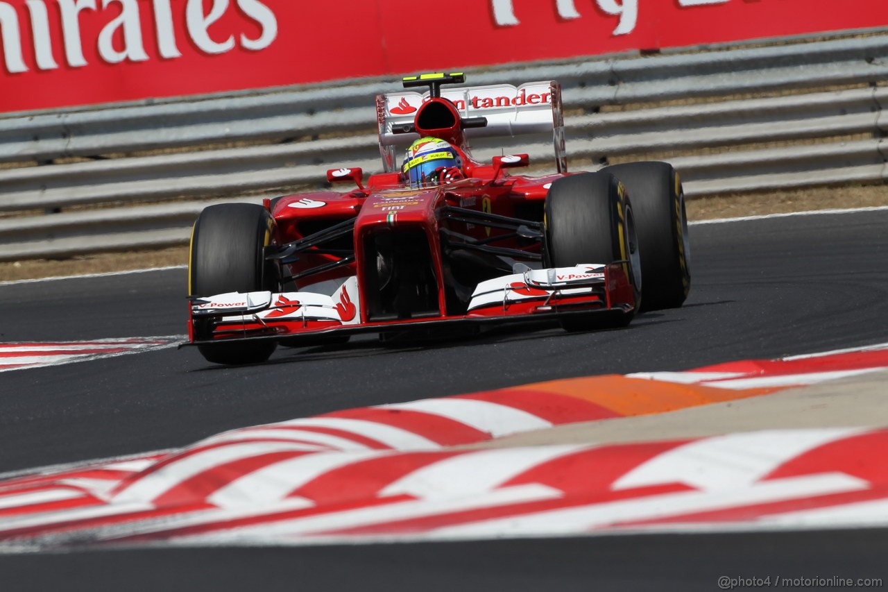 GP UNGHERIA, 26.07.2013-  Free practice 2, Felipe Massa (BRA) Ferrari F138