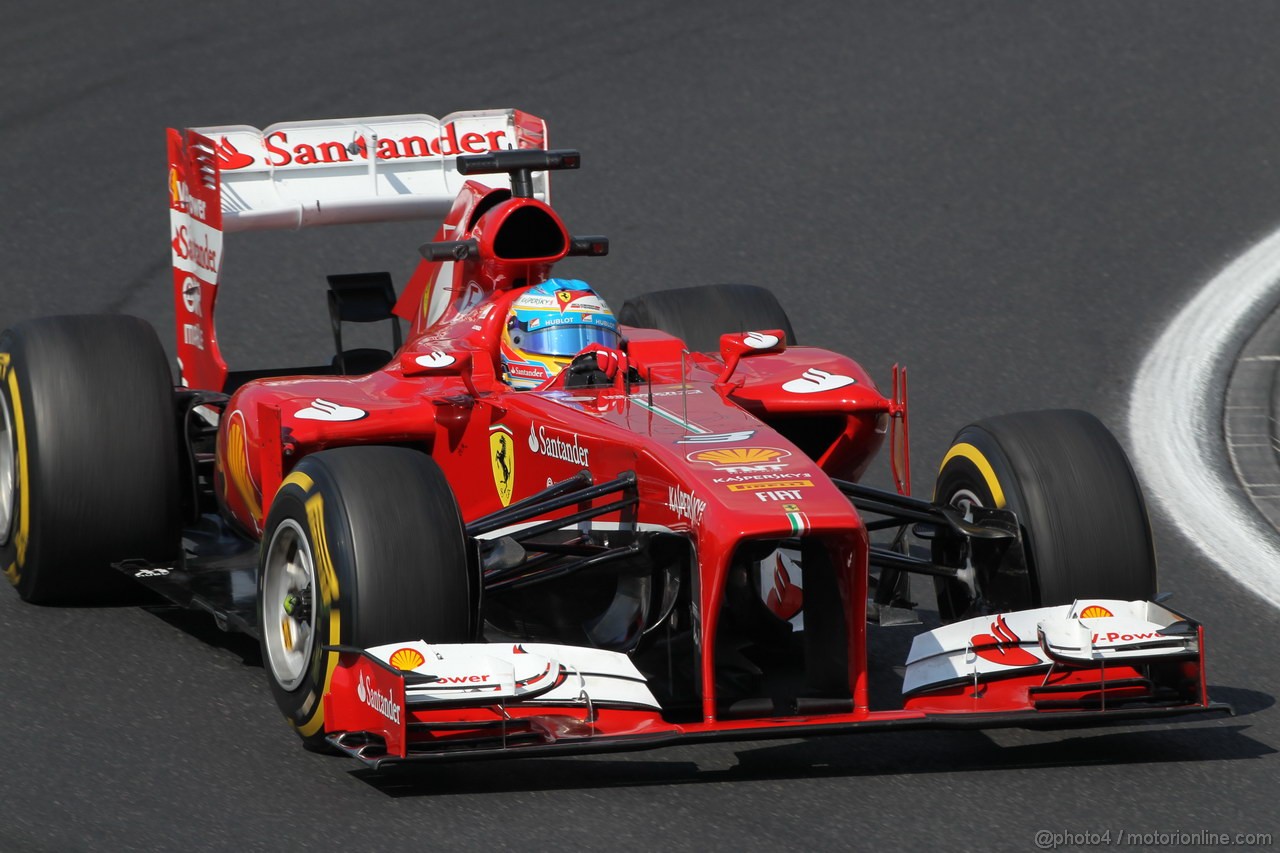GP UNGHERIA, 26.07.2013-  Free practice 2, Fernando Alonso (ESP) Ferrari F138