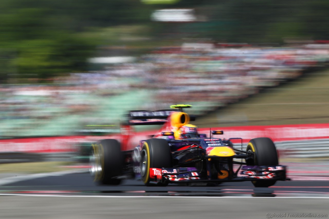 GP UNGHERIA, 26.07.2013-  Free practice 2, Mark Webber (AUS) Red Bull Racing RB9