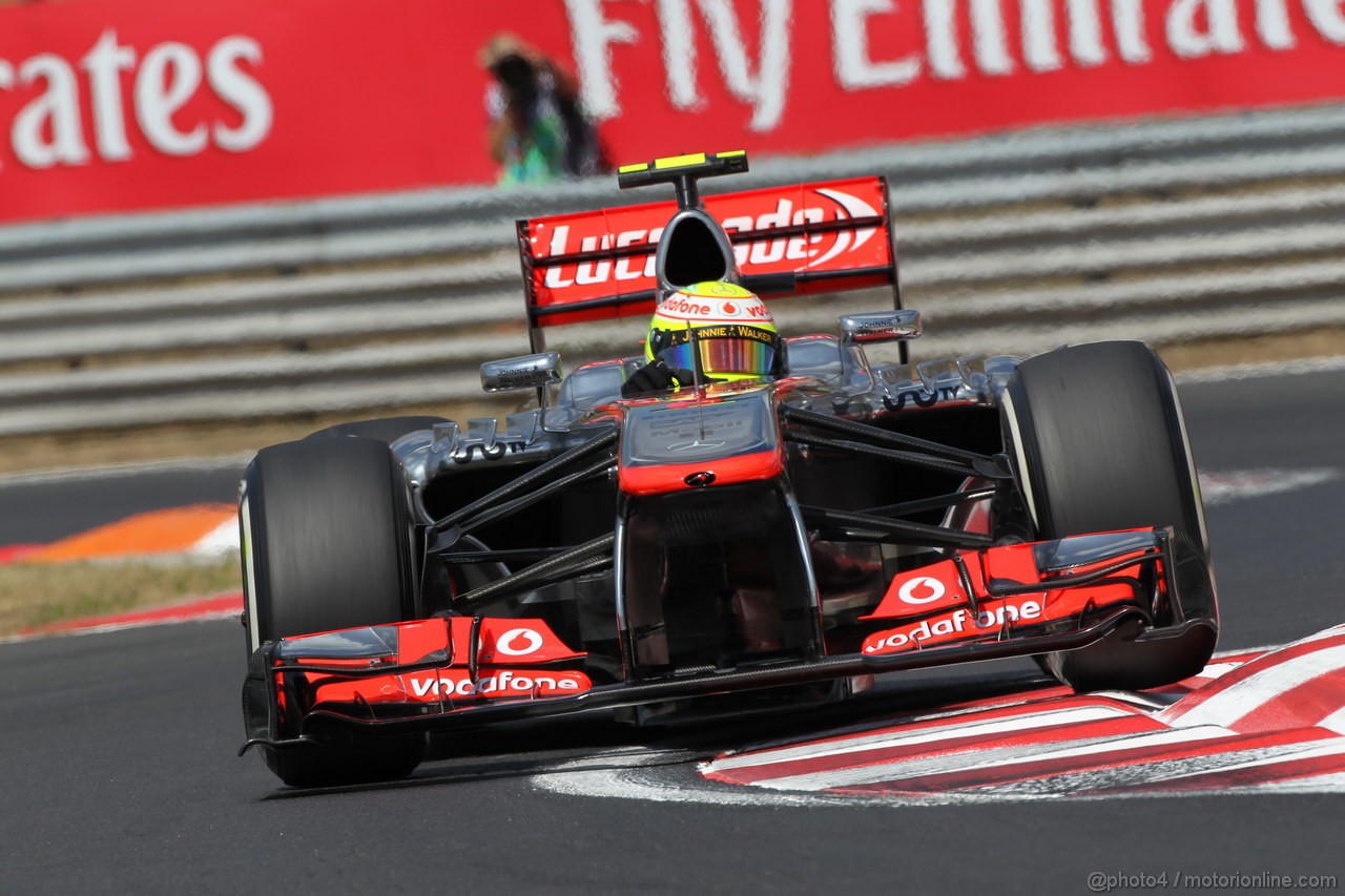 GP UNGHERIA, 26.07.2013-  Free practice 2, Sergio Perez (MEX) McLaren MP4-28