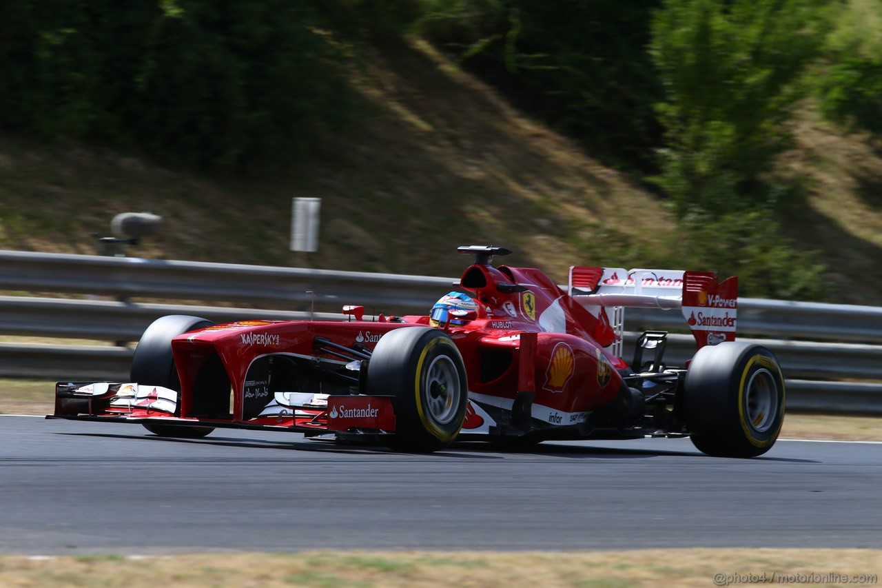 GP UNGHERIA, 26.07.2013- Free practice 2, Fernando Alonso (ESP) Ferrari F138
