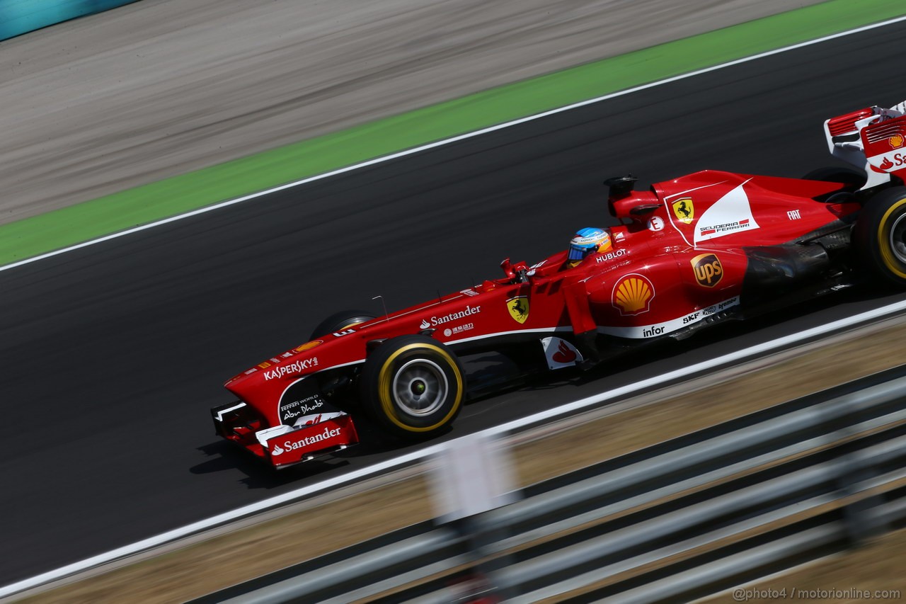 GP UNGHERIA, 26.07.2013- Free practice 2, Fernando Alonso (ESP) Ferrari F138