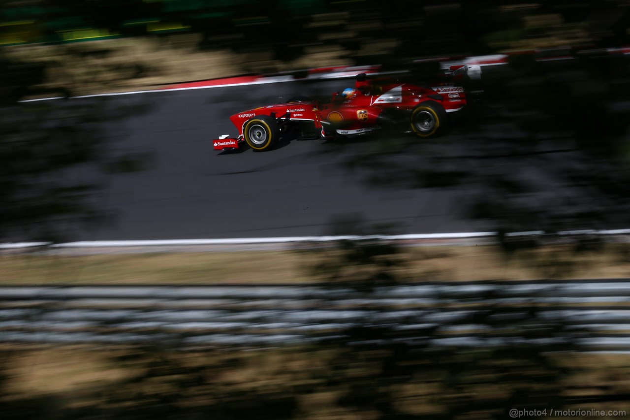 GP UNGHERIA, 26.07.2013- Free practice 2, Fernando Alonso (ESP) Ferrari F138