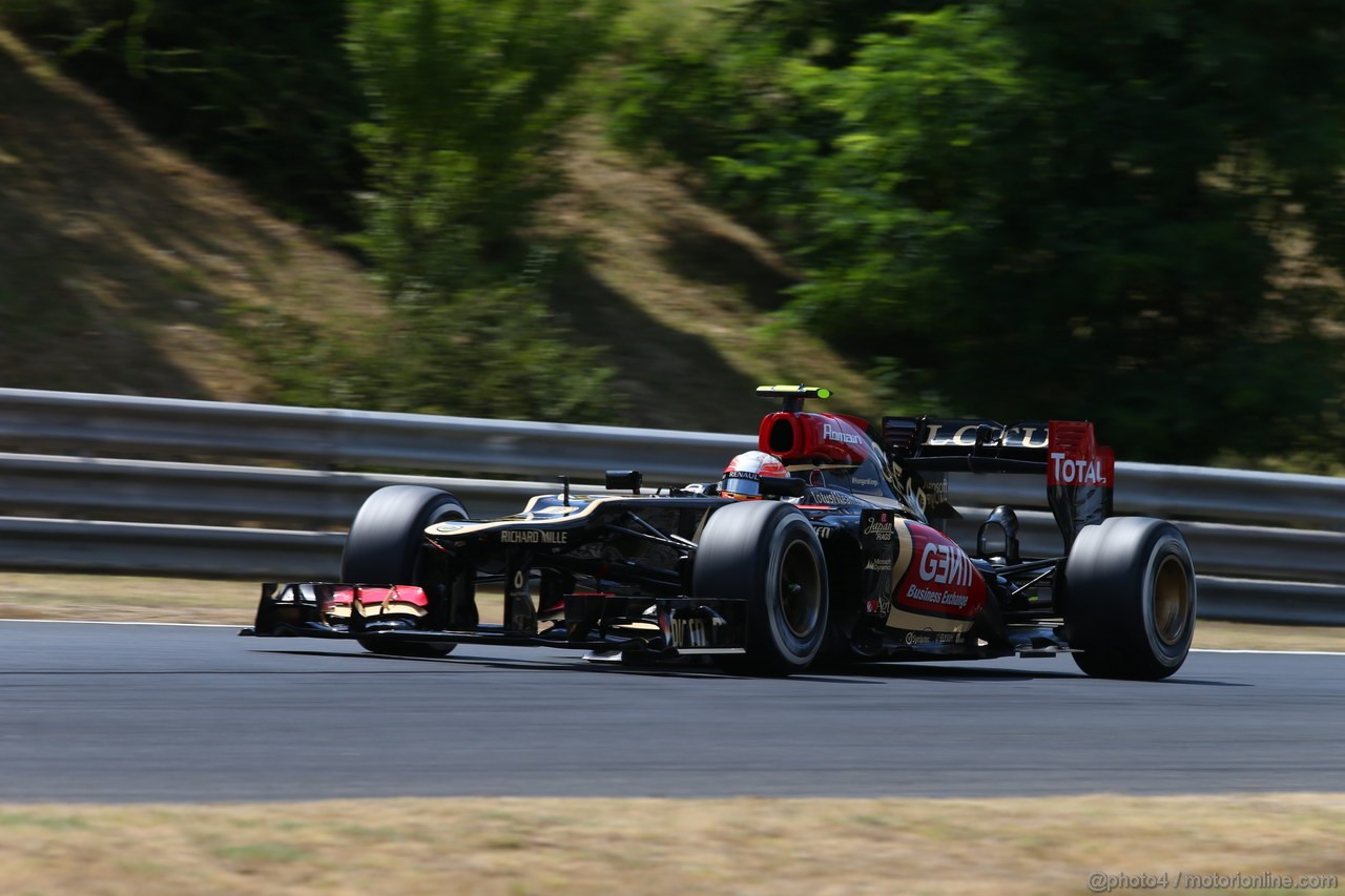 GP UNGHERIA, 26.07.2013- Free practice 2, Romain Grosjean (FRA) Lotus F1 Team E213