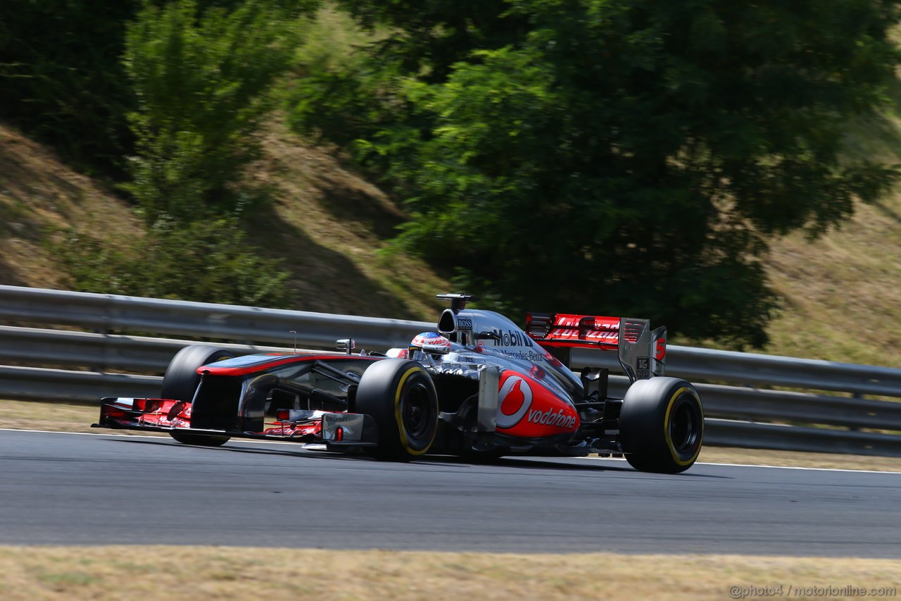 GP UNGHERIA, 26.07.2013- Free practice 2, Jenson Button (GBR) McLaren Mercedes MP4-28
