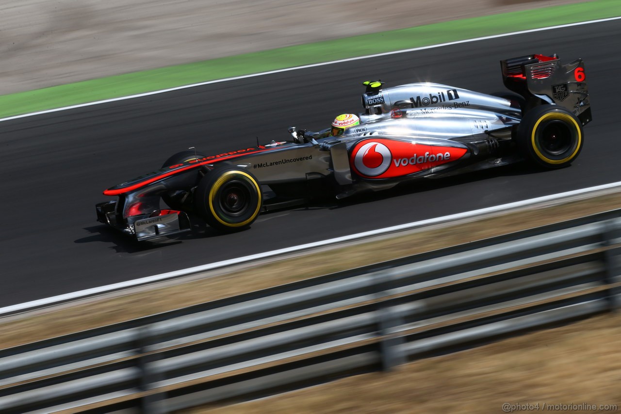 GP UNGHERIA, 26.07.2013- Free practice 2, Sergio Perez (MEX) McLaren MP4-28