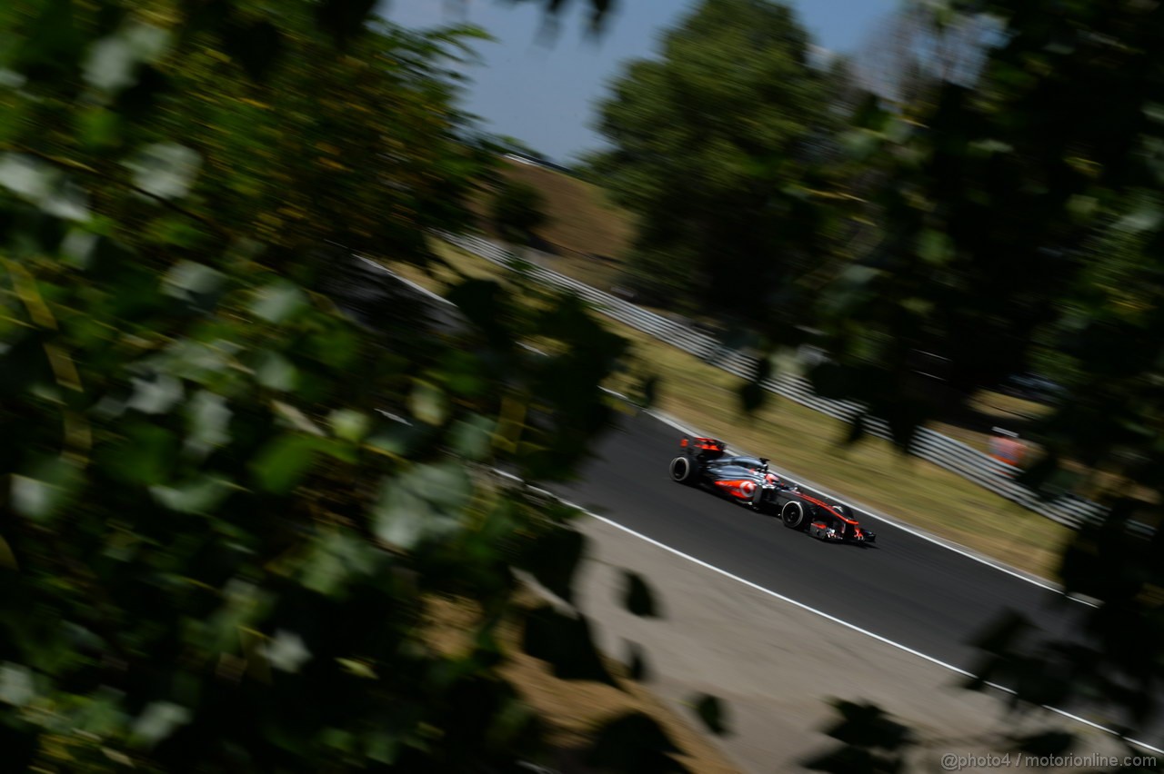 GP UNGHERIA, 26.07.2013- Free practice 2, Jenson Button (GBR) McLaren Mercedes MP4-28