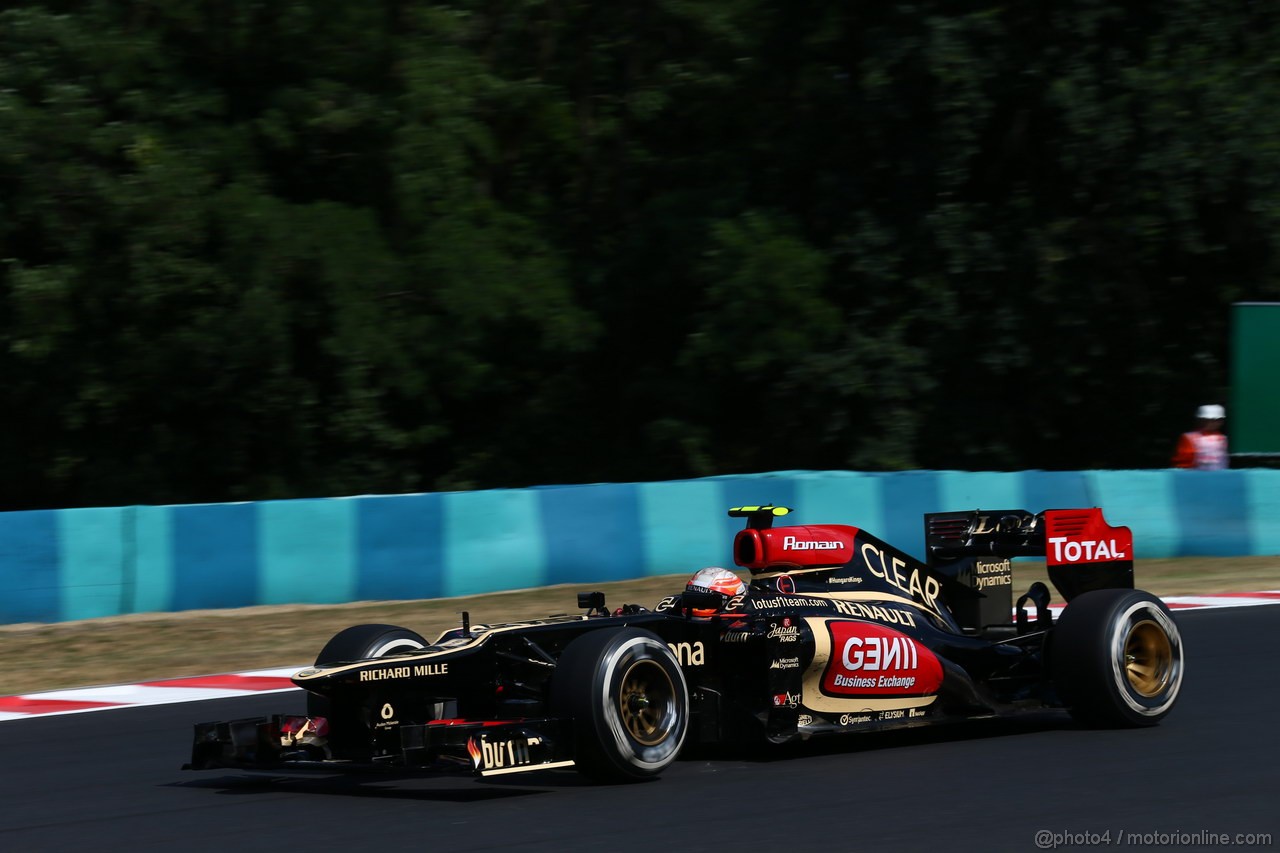 GP UNGHERIA, 26.07.2013- Free practice 2, Romain Grosjean (FRA) Lotus F1 Team E213