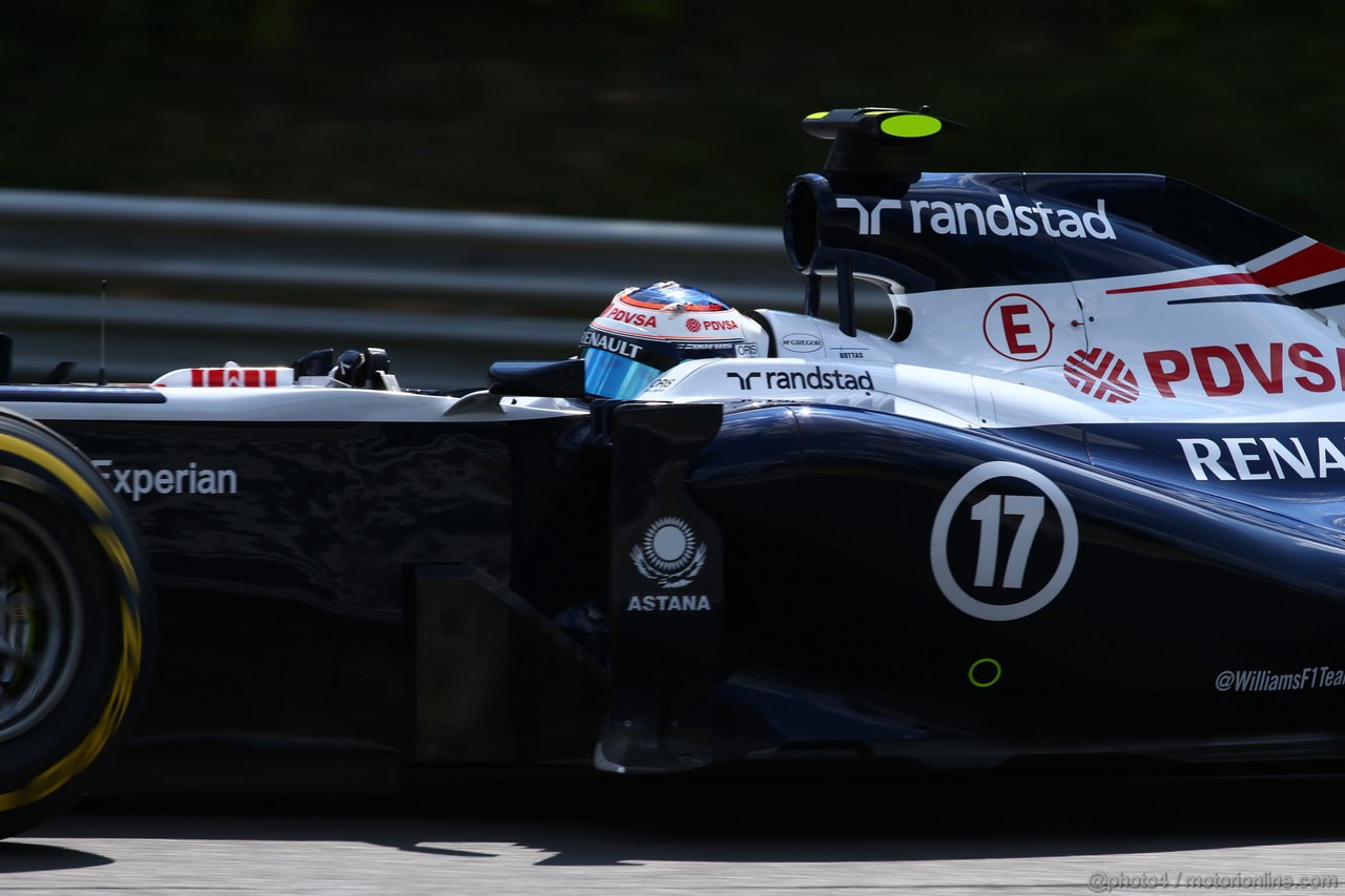 GP UNGHERIA, 26.07.2013- Free practice 2, Valtteri Bottas (FIN), Williams F1 Team FW35