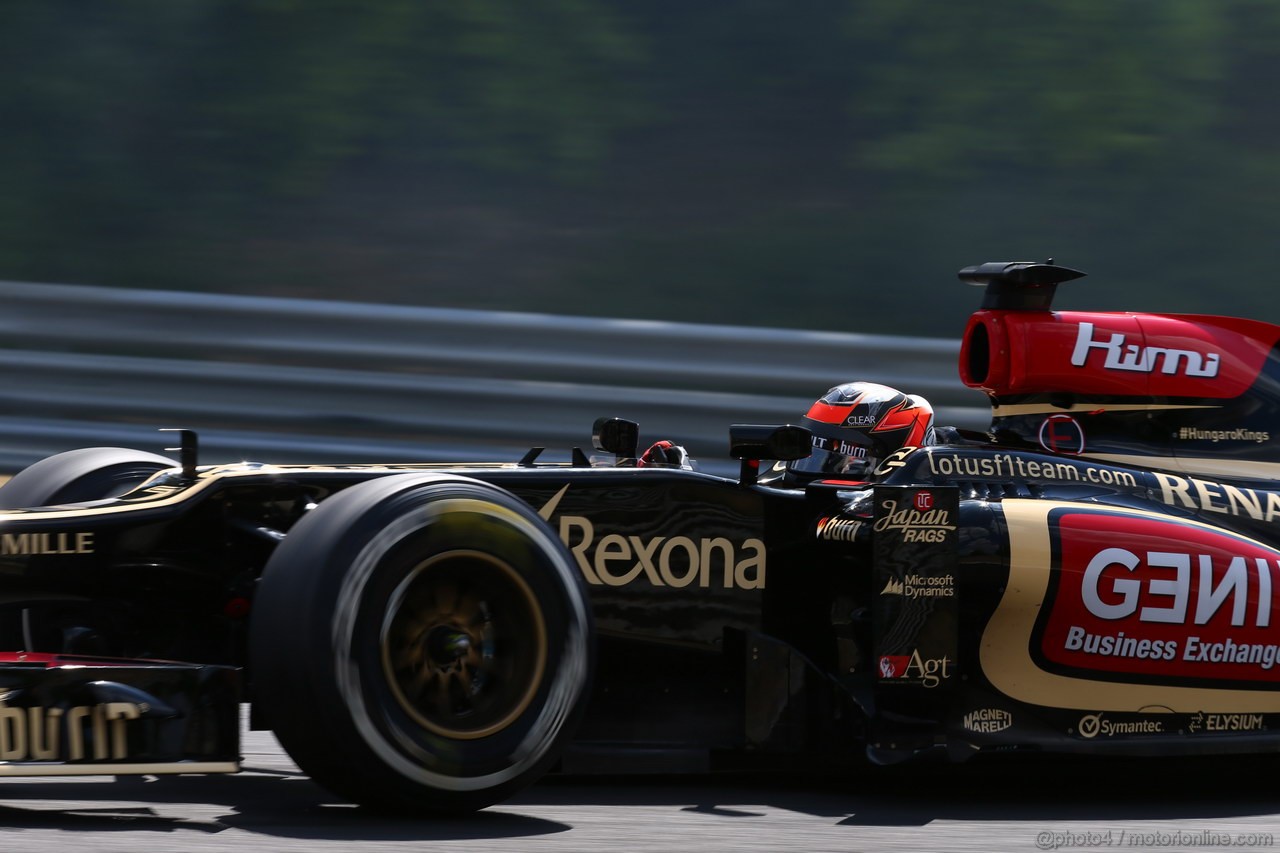 GP UNGHERIA, 26.07.2013- Free practice 2, Kimi Raikkonen (FIN) Lotus F1 Team E21