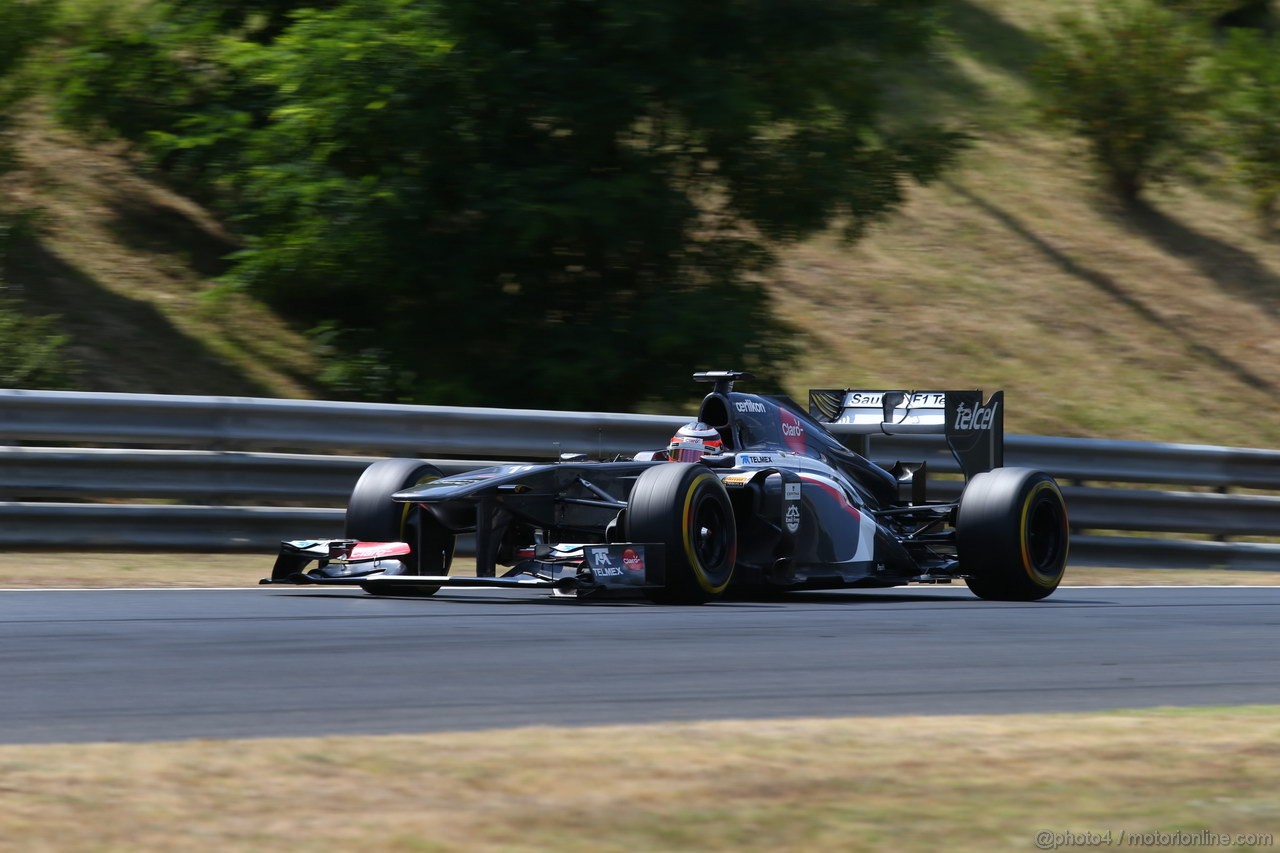 GP UNGHERIA, 26.07.2013- Free practice 2, Nico Hulkenberg (GER) Sauber F1 Team C32