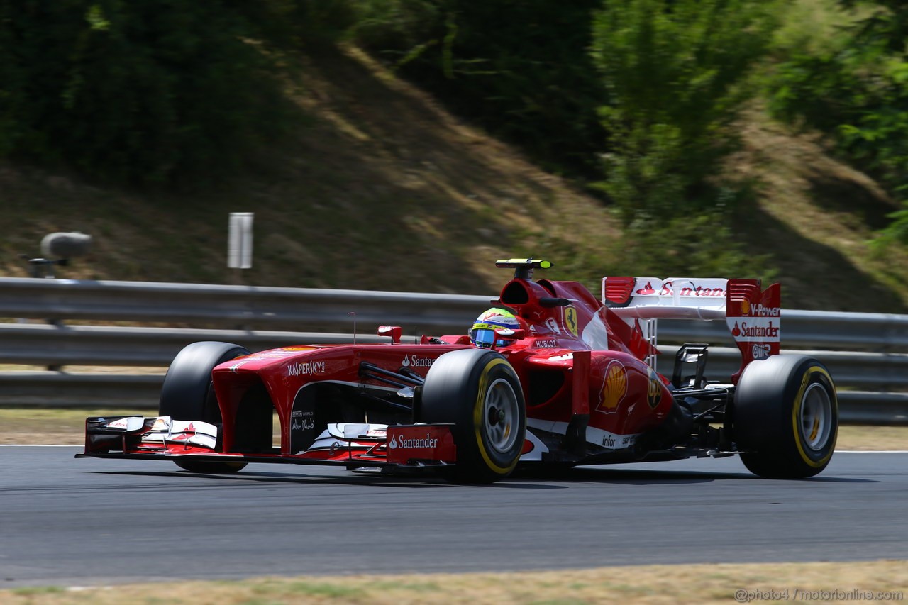 GP UNGHERIA, 26.07.2013- Free practice 2, Felipe Massa (BRA) Ferrari F138