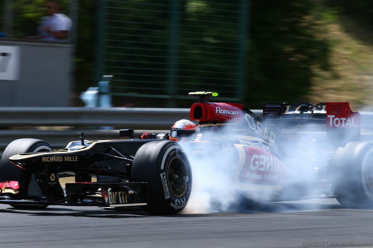GP UNGHERIA, 26.07.2013- Free practice 2, Romain Grosjean (FRA) Lotus F1 Team E213