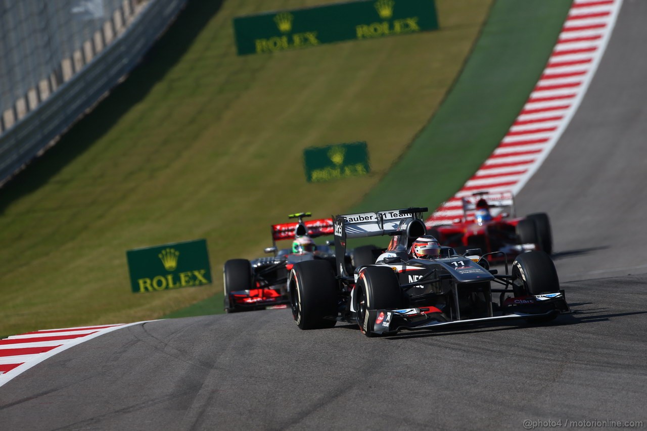 GP USA, 17.11.2013- Gara, Nico Hulkenberg (GER) Sauber F1 Team C32 