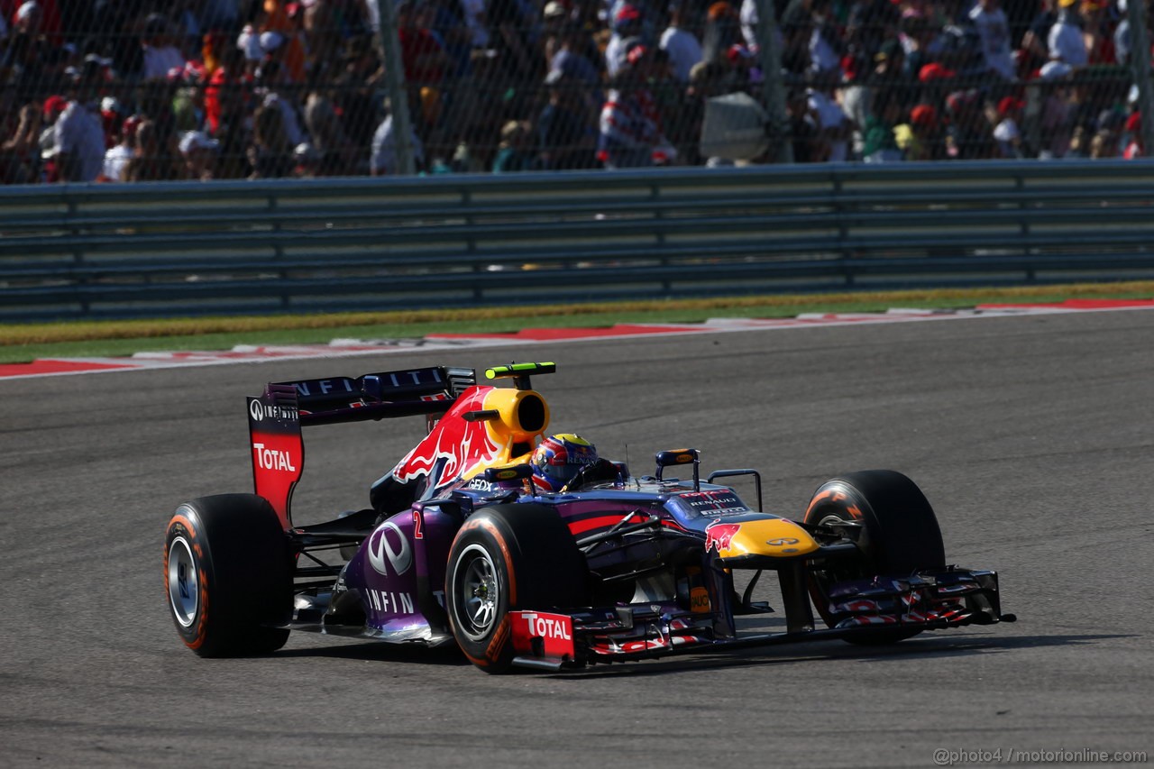 GP USA, 17.11.2013- Gara, Mark Webber (AUS) Red Bull Racing RB9 