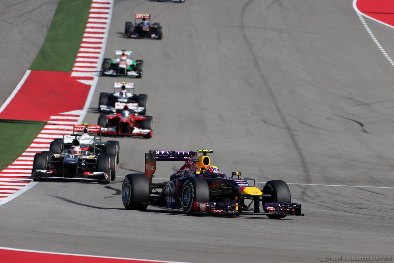 GP USA, 17.11.2013- Gara, Mark Webber (AUS) Red Bull Racing RB9 